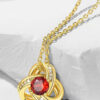 Love Knot Birthstone Necklace 14K Gold 16