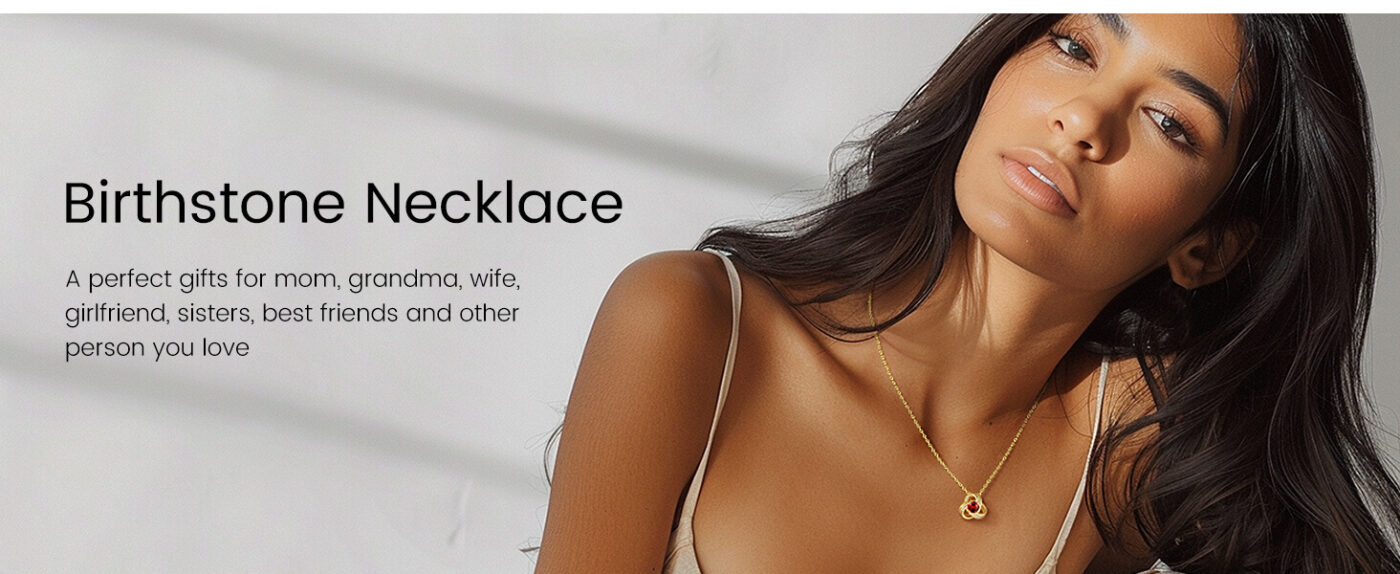 Love Knot Birthstone Necklace 14K Gold 3