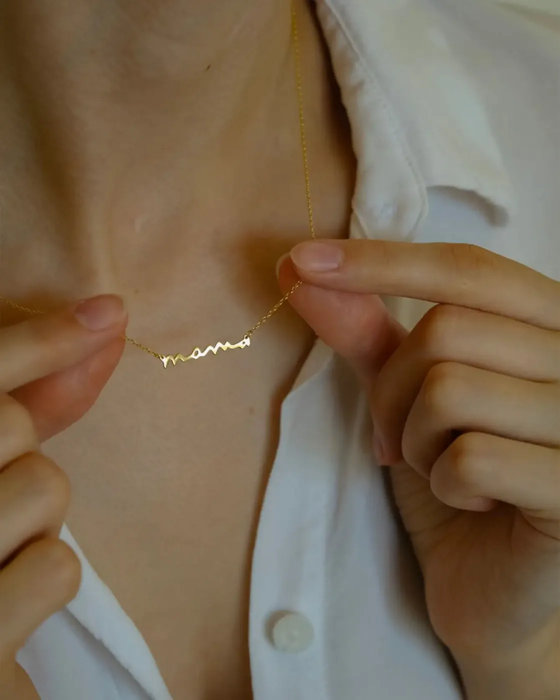 Lovely S925 Sterling Silver Mama Necklace for Birthday 5