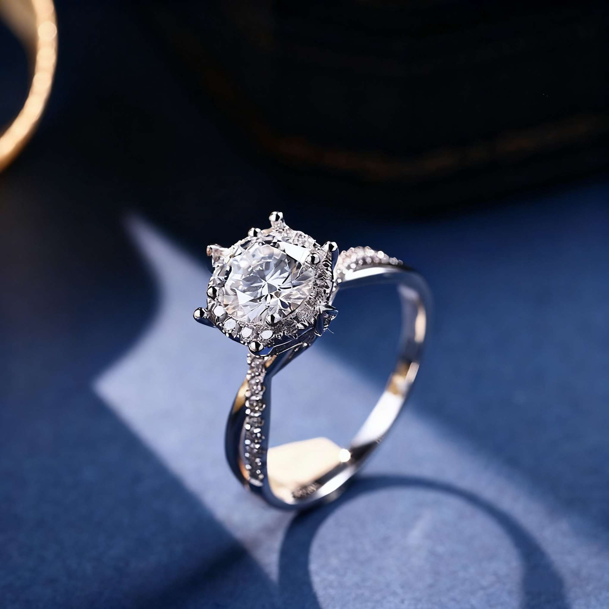 Luxurious Manufactured Diamond Ring with 18K Gold