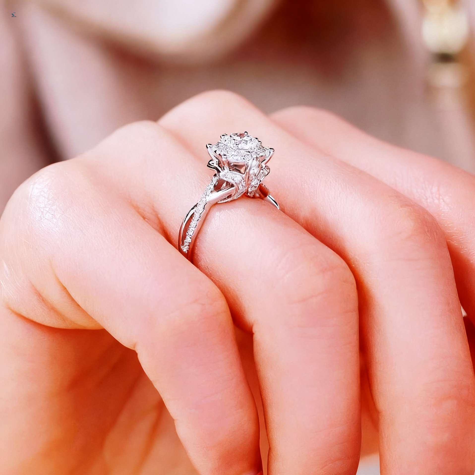 Luxurious Manufactured Diamond Ring with 18K Gold - Görüntü 5