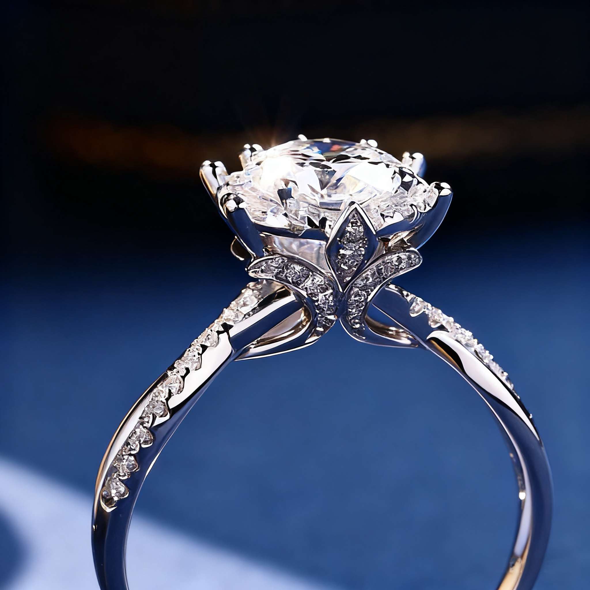 Luxurious Manufactured Diamond Ring with 18K Gold - Görüntü 3