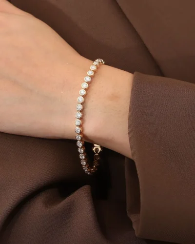 Visualização alternativa do Luxury 3.5mm 14K Gold Moissanite Tennis Bracelet for Women