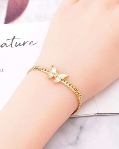 Luxury Gold Plated Stainless Steel Butterfly Necklace Set 5