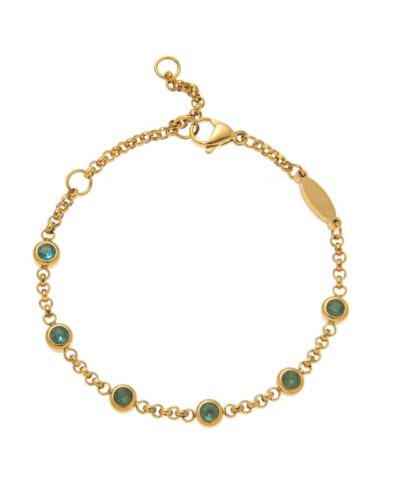 18K Gold Plated Colorful Zircon Bracelet with Birthstones