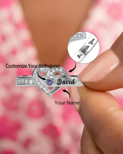 Meaningful S925 Silver Personalized Multiple Family Birthstone Rings Gift for Mom