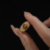Adjustable Medieval Gold Tiger Eye Ring Vintage Style