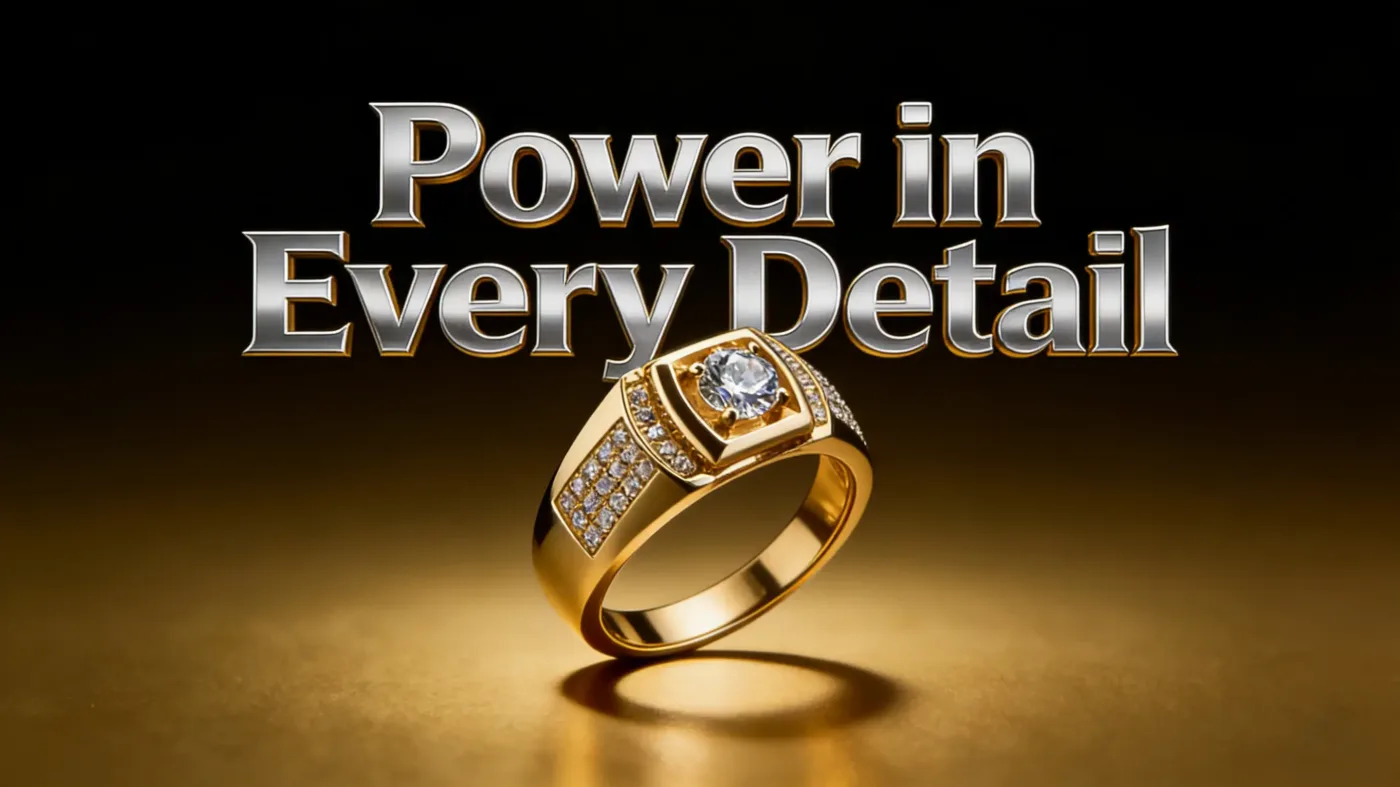 Mens 18K Gold Plated Moissanite Ring S925 Sterling Silver Ring1215 4