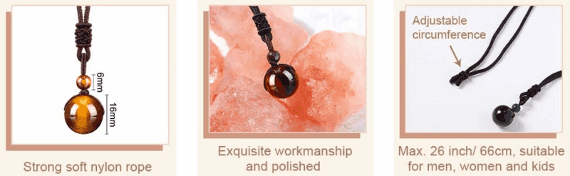 Mens Tiger Eye Necklace Round Ball Pendant Wholesale 2