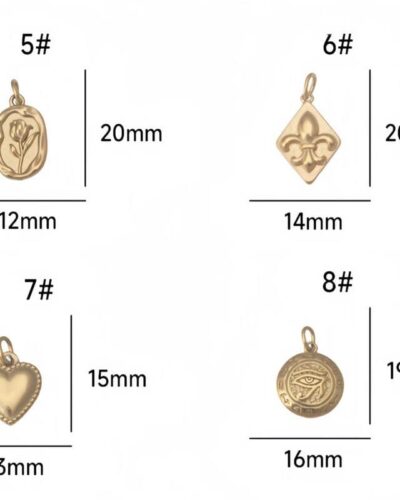 Mermaid Rose Heart Gold Stainless Steel Charms DIY