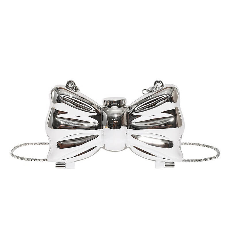Acrylic Metallic Mini Clutch Bag Bow Crossbody Bag - Afbeelding 6