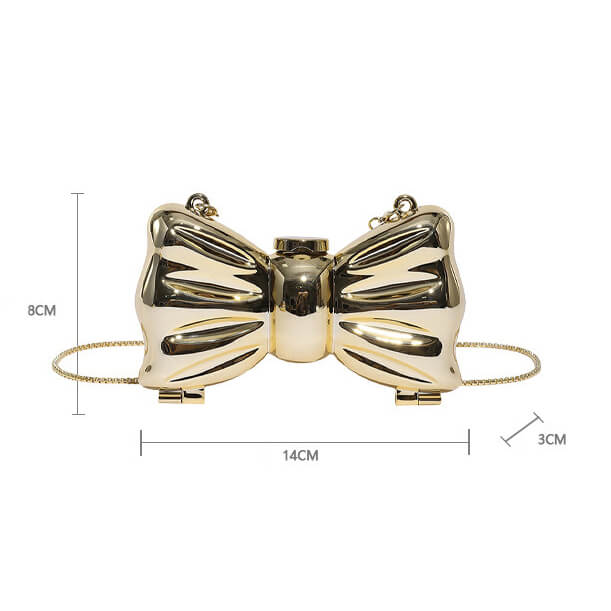 Acrylic Metallic Mini Clutch Bag Bow Crossbody Bag - Afbeelding 5