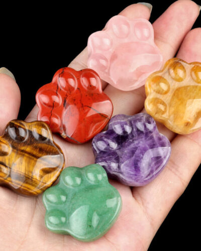 Mini Cat Paws Animal Carved Gemstones Wholesale
