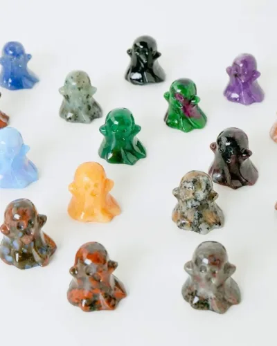 Mini Ghost Opalite Carving Halloween Decor