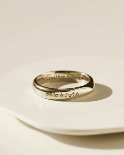 Minimalist 18K Gold Plated Customized Couple Rings for Wedding