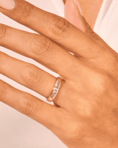 Minimalist 18K Gold Plated Customized Couple Rings for Wedding