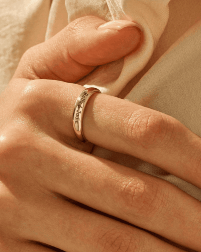 Minimalist 18K Gold Plated Customized Couple Rings for Wedding