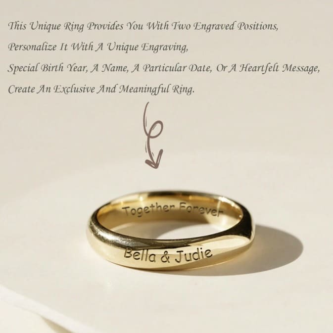 Minimalist 18K Gold Plated Customized Couple Rings for Wedding
