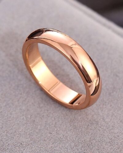 Minimalist 18K Gold Plated Customized Couple Rings for Wedding