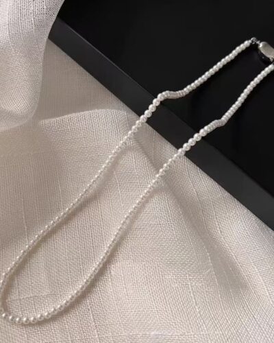 Minimalist 8MM White Pearl Necklace Stackable