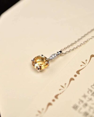 Alternativní pohled na 925 Sterling Silver Minimalist Citrine November Birthstone Necklace