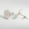 Minimalist Baroque Flat Coin Pearl Studs