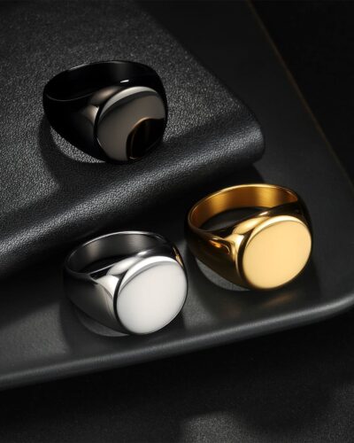 Minimalist Chunky Custom Signet Rings for Men Daily Wear