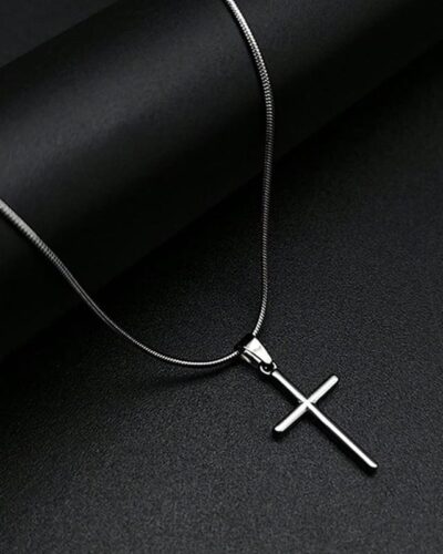 Minimalist Dainty Silver Cross Necklace Choker Unisex