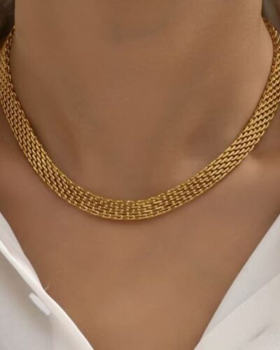 Minimalist Flat Snake Chain Necklace Unisex Daily Wear