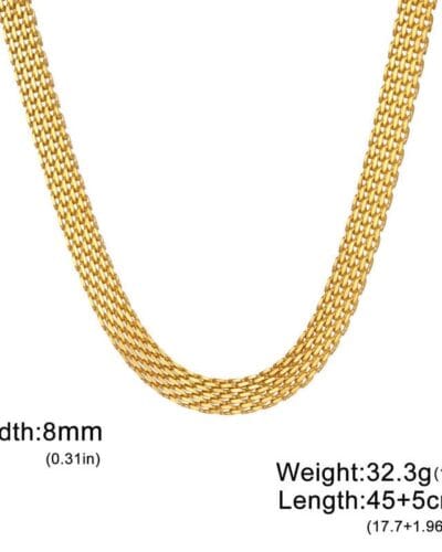 Minimalist Flat Snake Chain Necklace Unisex Daily Wear