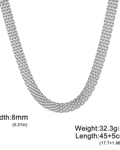 Minimalist Flat Snake Chain Necklace Unisex Daily Wear