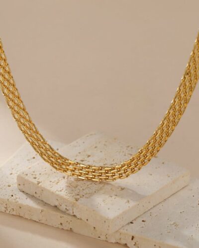 Minimalist Flat Snake Chain Necklace Unisex Daily Wear
