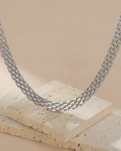 Minimalist Flat Snake Chain Necklace Unisex Daily Wear