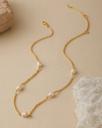 Minimalist Freshwater Pearl Gold Necklace for Her