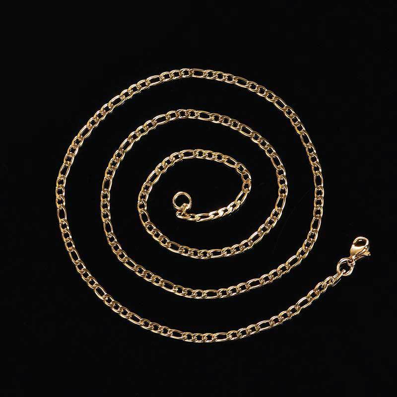Minimalist Golden Stainless Steel Figaro Chain Everyday Wear 12