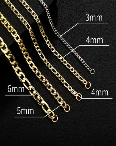 Minimalist Golden Stainless Steel Figaro Chain Everyday Wear