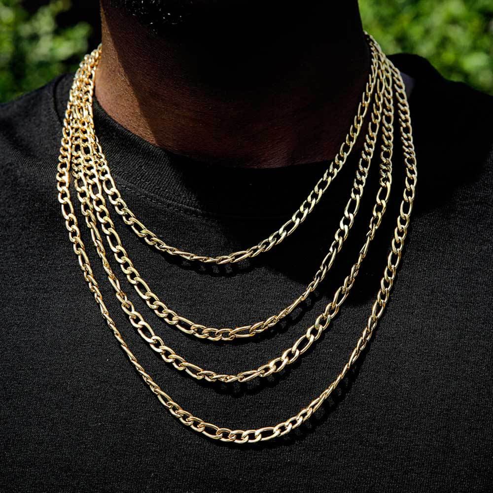 Minimalist Golden Stainless Steel Figaro Chain Everyday Wear 3 1