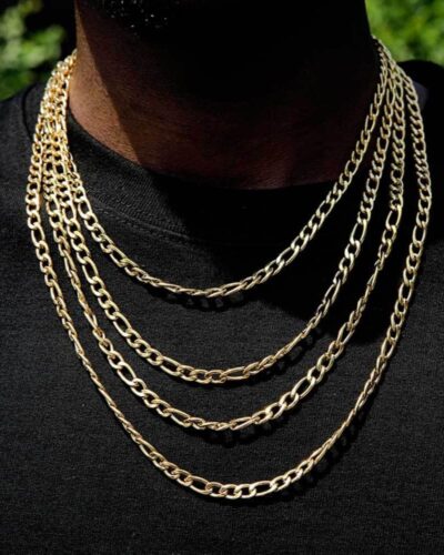 Minimalist Golden Stainless Steel Figaro Chain Everyday Wear