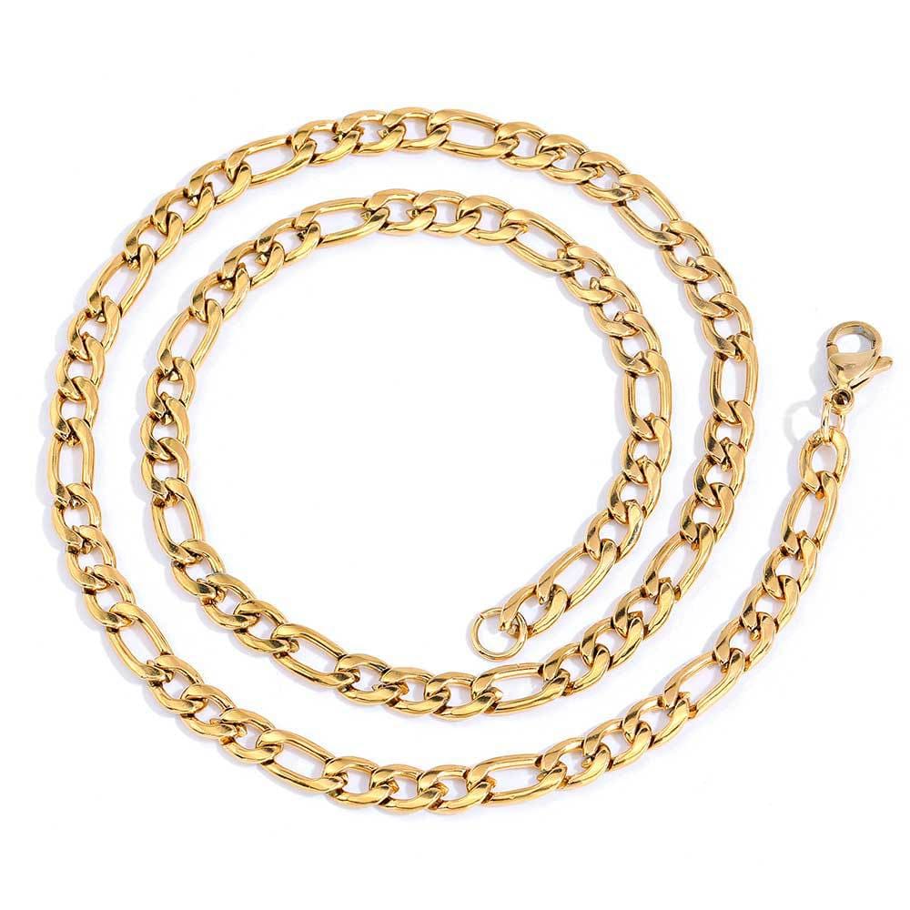 Minimalist Golden Stainless Steel Figaro Chain Everyday Wear 6