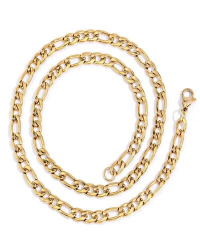 Minimalist Golden Stainless Steel Figaro Chain Everyday Wear