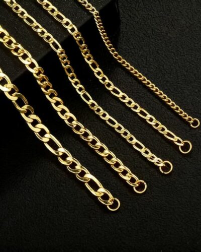 Minimalist Golden Stainless Steel Figaro Chain Everyday Wear