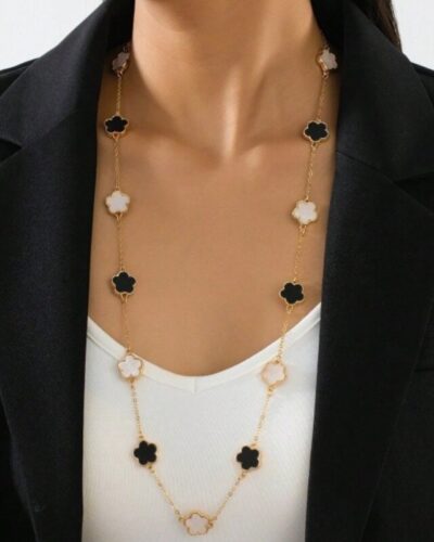 Minimalist Long 5-leaf Clover Necklace for Women