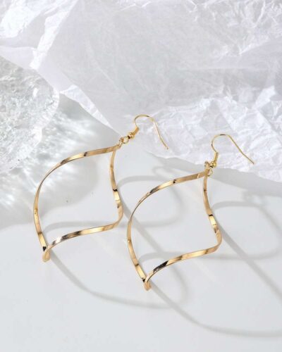 Minimalist Large Hoop Earrings with Twisted Design