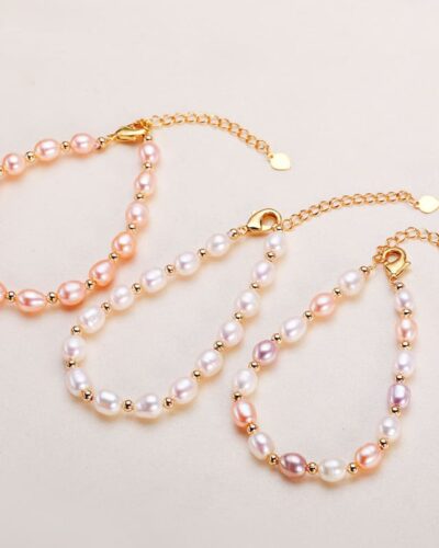 Minimalist Rice Pearl Freshwater Pearl Bracelet for Her