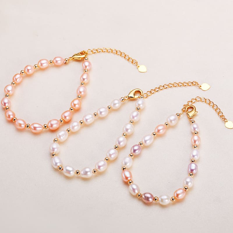 Minimalist Rice Pearl Freshwater Pearl Bracelet for Her