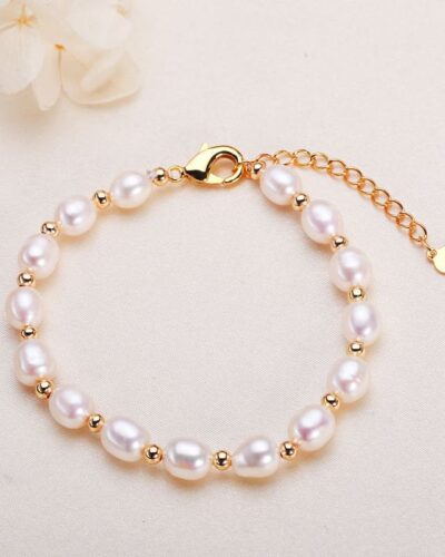 Minimalist Rice Pearl Freshwater Pearl Bracelet for Her