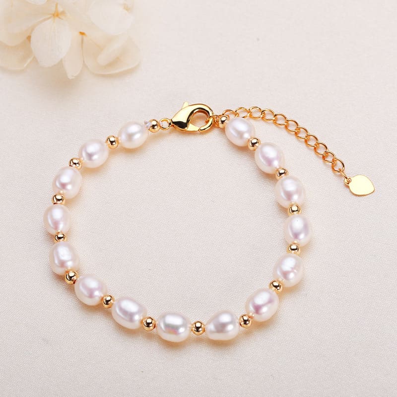 Minimalist Rice Pearl Freshwater Pearl Bracelet for Her