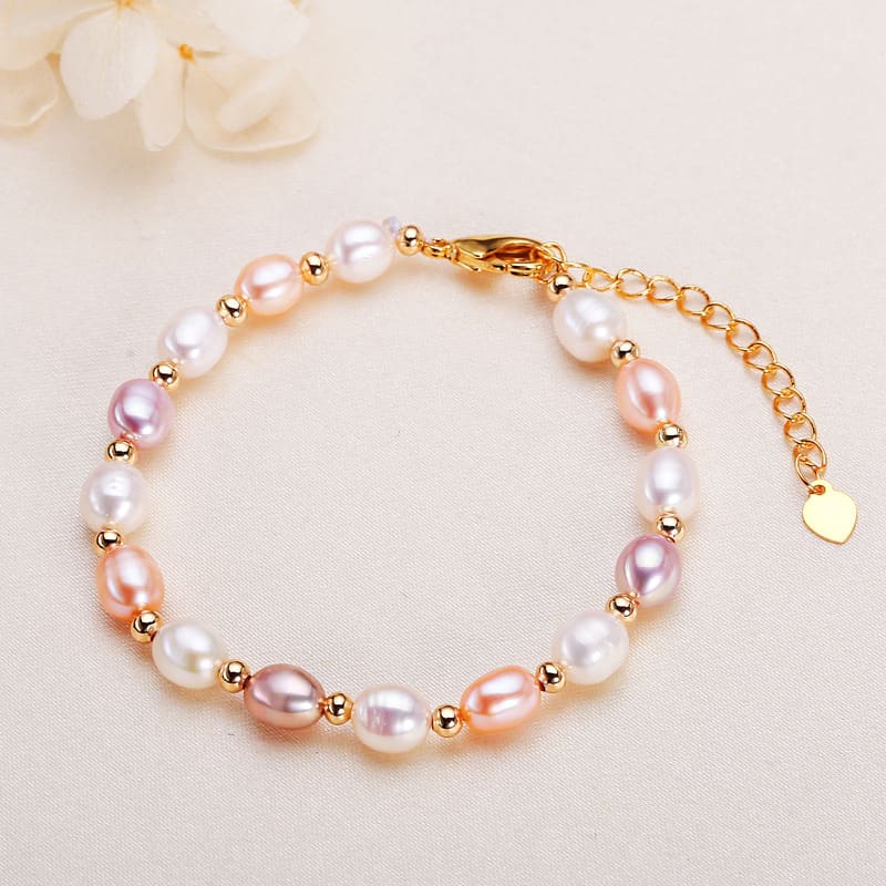Minimalist Rice Pearl Freshwater Pearl Bracelet for Her