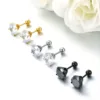 Minimalist Stainless Steel CZ Stud Earrings with 4 Prongs
