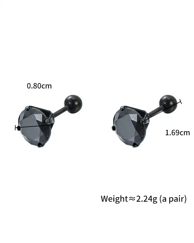 Minimalist Stainless Steel CZ Stud Earrings with 4 Prongs 4